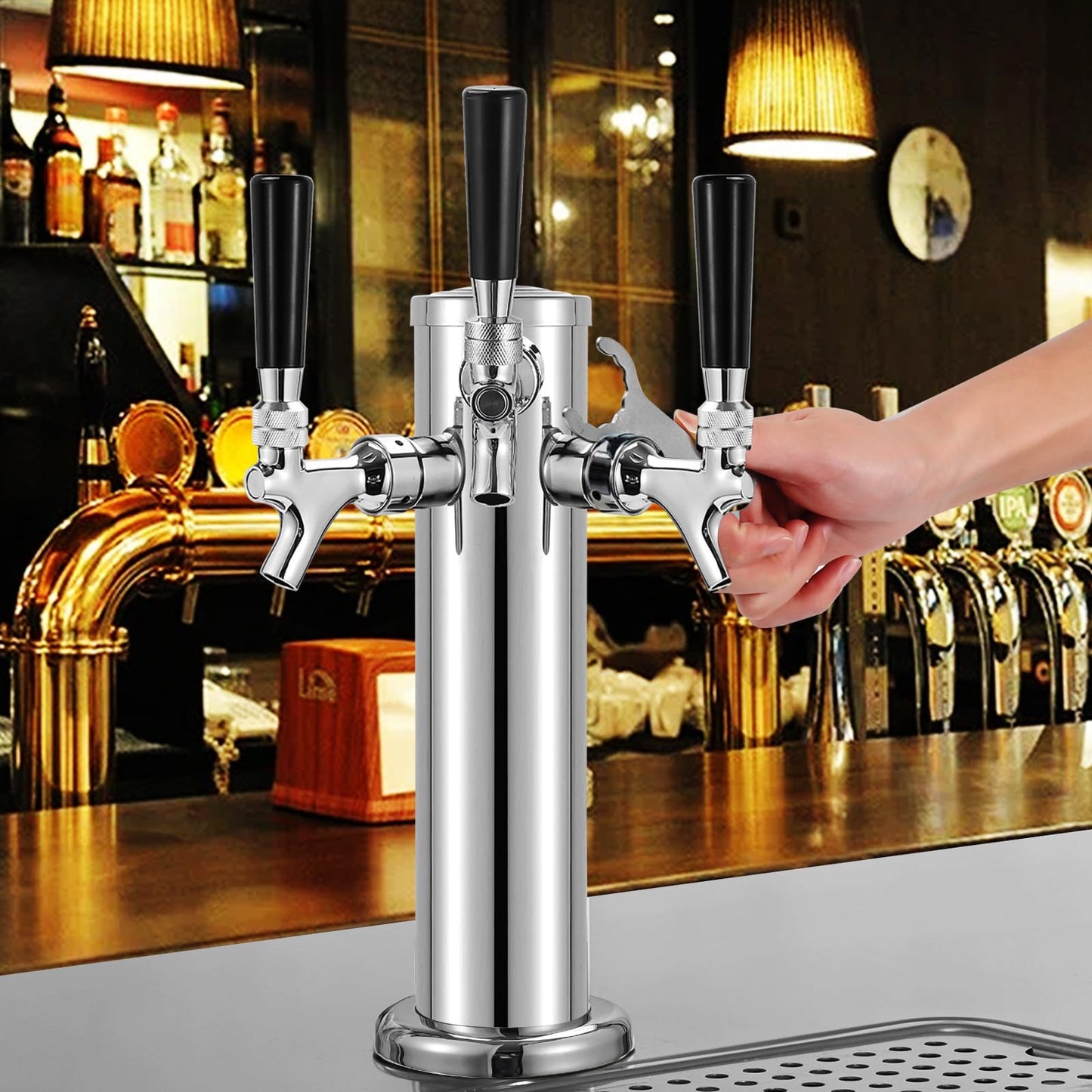 Draft Beer Tap Plugs Brush Beer Faucet Plug 5PCS Beer Keg Tap Plugs, 5PCS Beer Keg Tap Cover Beer Faucet Brush Caps Cover, 3PCS Long Cleaning Brushes and Beer Faucet Wrench Kit for Most Kegerator Tap
