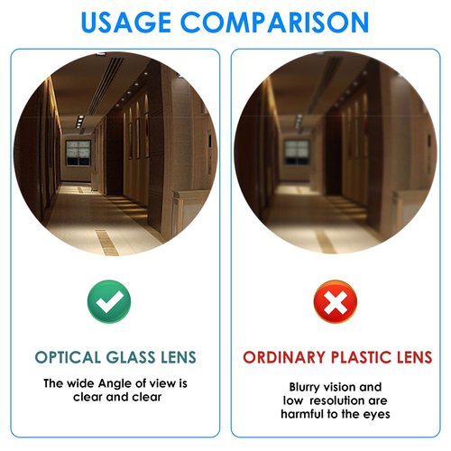 Polished Chrome Door Viewer, 180° Wide Angle Spy Hole, Security Peephole for Front Doors, Elegant Design for Maximum Safety and Privacy, Easy Installation, Clear View Ensuring,35mm to 50mm