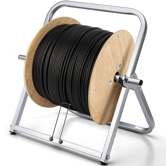 Hicarer Durable Single Axle Cable Caddy 16 x 20 Inch Wire Spool Rack Holder Commercial Industrial Steel Wire Rack Dispenser for Cable Reels Dispenser up to 100 lb Capacity