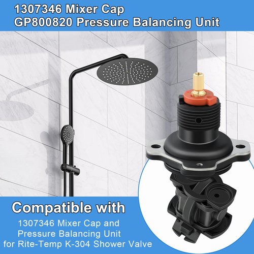 1307346 Mixer Cap Sp Kit and GP800820 Pressure Balancing Unit Cartridge Compatible with Kohler Shower Valve, Shower Cartridge Replacement Repair Kit for Rite-Temp and K-304 Shower Valve, Retro