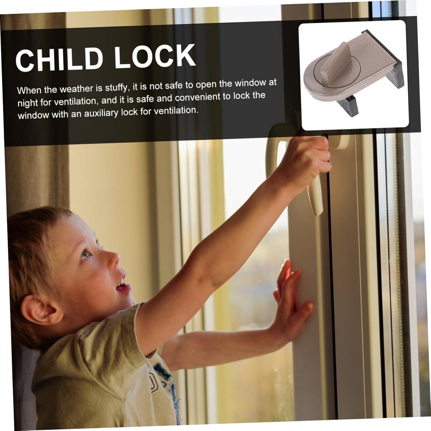 Sliding Door Lock for Boy Girl Window Safety Locks Boy Girl Easy Install Safety Non-slip Pad Thickened