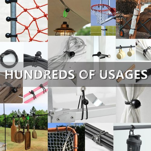 PerkHomy 30 PCS Ball Bungee Cord 6 Inch Heavy Duty Bungie Cord Balls for Tarp Tie Down Canopy Camping Tents Cargo Holding Wire Hoses Patio Umbrellas Awning (30pc Black&White)