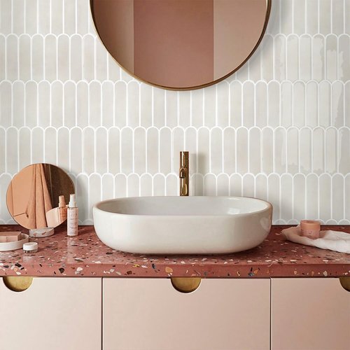Commomy Thicker Peel and Stick Backsplash - 10 pcs of 12" x 12" - 3D Adhesive Peel and Stick Tiles Backsplash for Kitchen, Bathroom, Removable, Waterproof, Vinyl Wall Tile