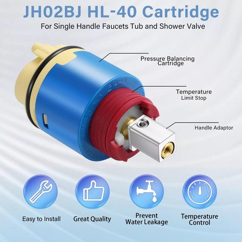 JH02BJ HL-40 Ceramic Pressure Balance Cartridge 40mm Shower Faucet Cartridge Replacement