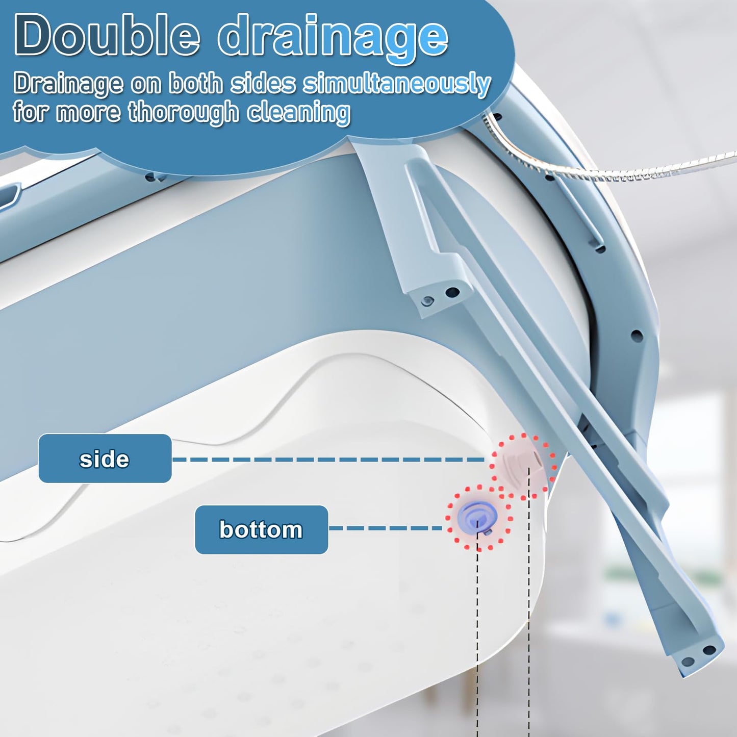 56 Inch Portable Bathtub Adult, Foldable Bathtub, Collapsible Bath Tub For Adult, Foldable Pop Up Outdoor Shower Soaking Hot Spa Bath Tub, Outside Ice Bath 56.3"×24.41"×23.23"