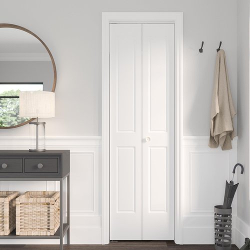 Richelieu Hardware 14012WBC Onward Bi-Fold Door Hardware Kit 24 in (610 mm), Track White Zinc Beige Finish