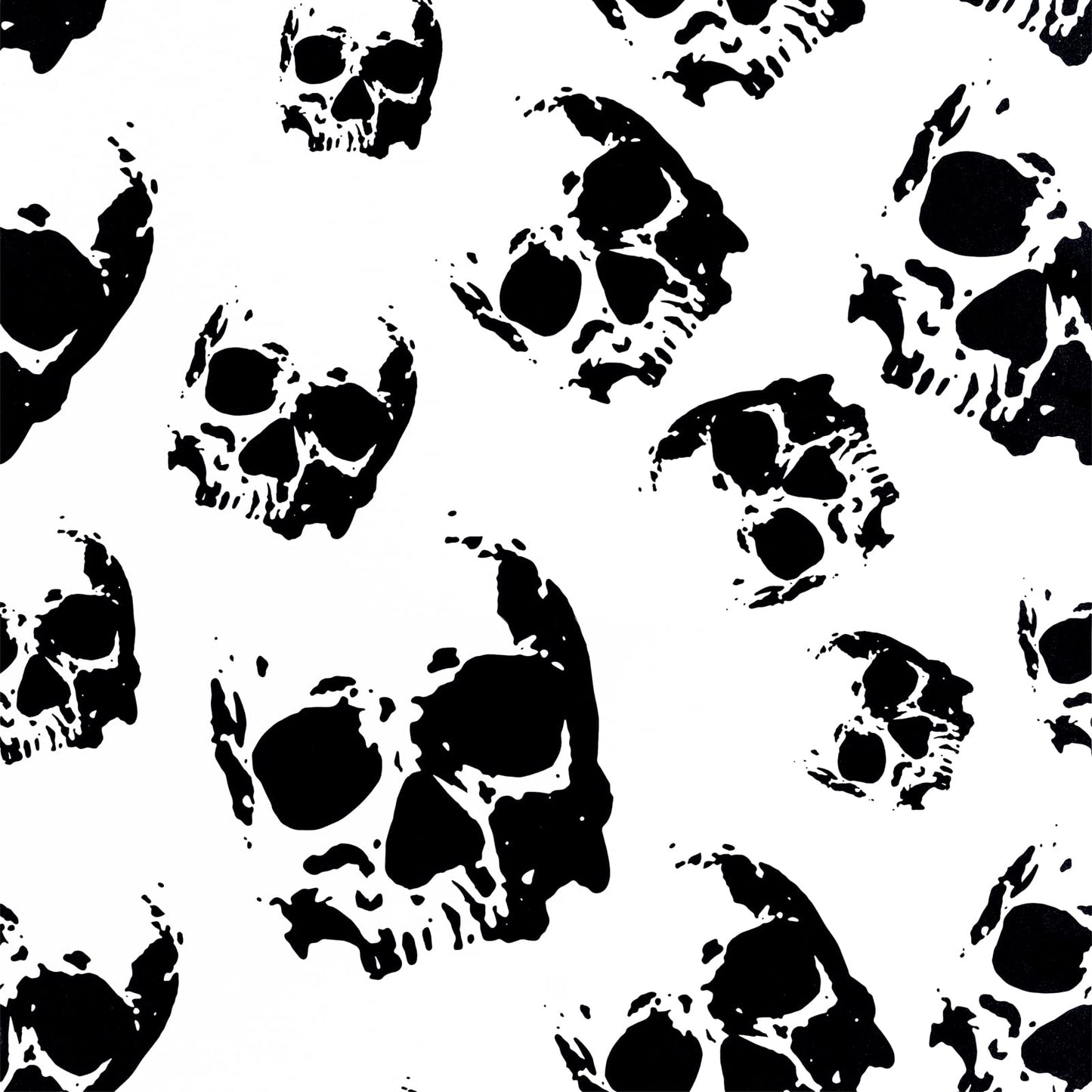 ReWallpaper 17.5in×23ft Black Skull Peel and Stick Wallpaper Self Adhesive Gothic Removable Wallpaper Black and White Skulls Contact Paper for Cabinets Bedroom Scary Halloween Wall Decor Vinyl Sticker