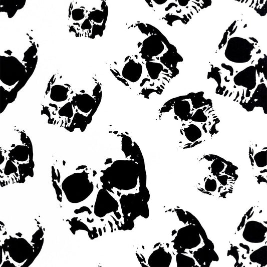 ReWallpaper 17.5in×23ft Black Skull Peel and Stick Wallpaper Self Adhesive Gothic Removable Wallpaper Black and White Skulls Contact Paper for Cabinets Bedroom Scary Halloween Wall Decor Vinyl Sticker