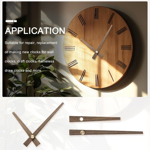 uxcell 5 Set Walnut Wood Clock Hands, 4.33 Inches, Fit for 10 Inch Wall Clock