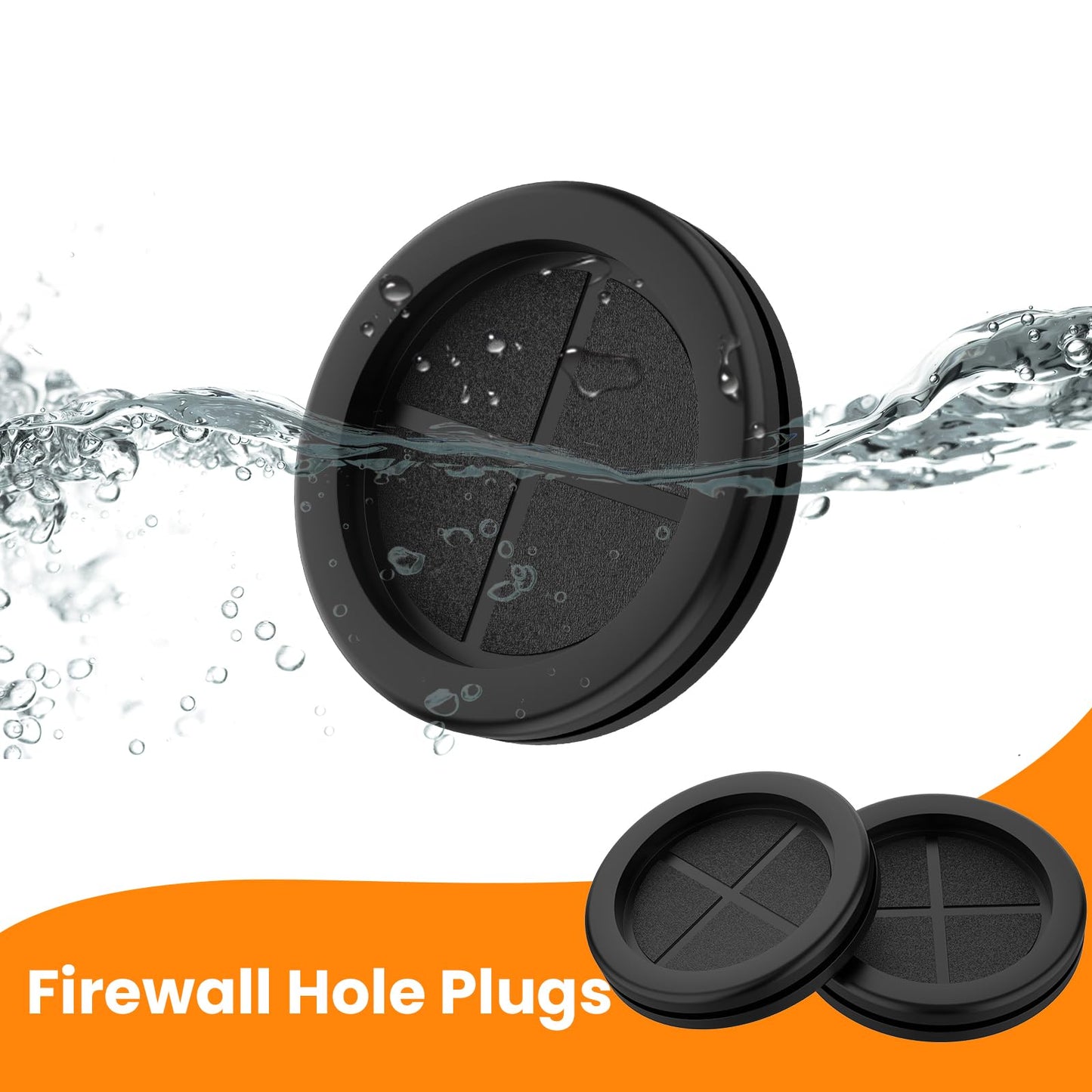 Firewall Rubber Grommets 1-11/16" ID 2" Drill Hole Double-Sided Hole Plugs for Wire Protection - 4 PCS