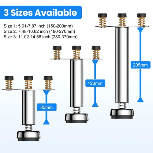 Joysafe Garbage Disposal Support, Adjustable Spring Shock Absorber Bracket (7.48-10.62 inch (19-27cm)), Holds Up tp 440lbs, Stainless Steel Noise Reduction Installation Kit