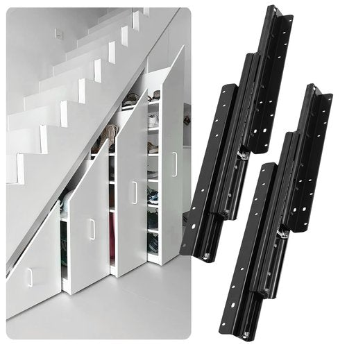 YJINGRUI Undermount Heavy Duty Drawer Slides, 24 Inch Bottom Mounted Full Extension Hidden Drawer Slides, 260lb Ball Bearing Metal Rails Track for Stairs, Wine Cabinets, Closets and Wardrobe