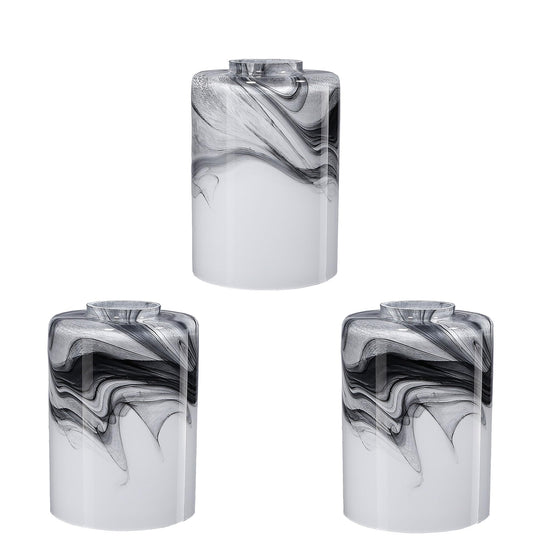 3P Cylinder glass Lampshades for Wall Sconce Light Cover Blown Art Glass Ceiling Fan light Cover Globe Replacement Fixture for Vanity Light Shade1.65in fitter Height5.74 in Grey marble