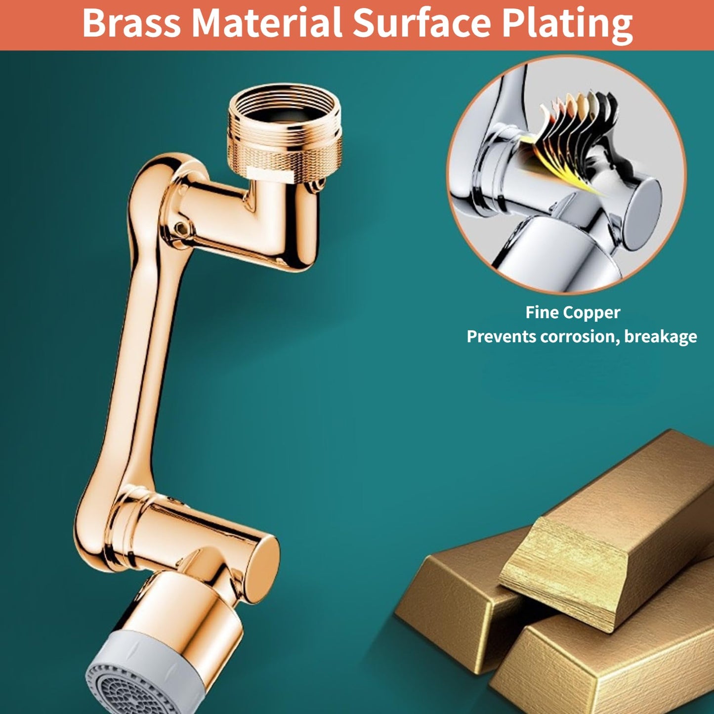 ELESULTRA 1440° Swivel Sink Extender - Universal Kitchen Sprayer, 2 Flow Modes, 1080°+360° Rotatable Kitchen Sink Attachment, Swivel Multifunctional Robotic Arm for Kitchen/Bathroom