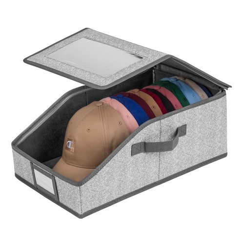 Wetheny Hat Storage for Baseball Caps - Holds up to 12 Caps Hat Organizer for Closet, Stackable Baseball Hat Storage Organizer with Cardboard, Grey (1 Pack)