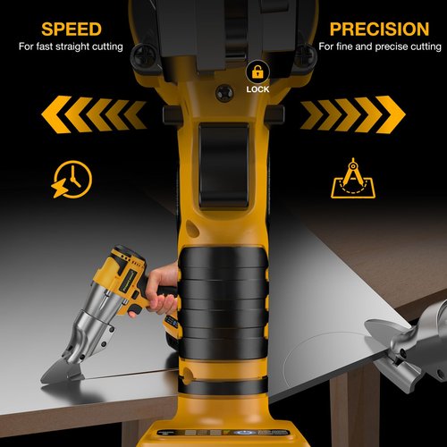 Cordless Metal Shears for Dewalt 20V Max - 14GA Steel Metal Cutter, 360° Pivoting Head, 400Nm Torque Cutting Stainless Sheet, Iron, Carpet, Leather, Cardboard(NO Battery)