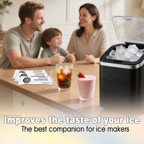 xcivi 6 Pack Household Ice Maker Descaling Powder Compatible with GE Profile Opal Ice Maker, Ice Machine Cleaner Maker Descaler, Helps Remove Hard Water and Mineral Buildup, Individually Packed