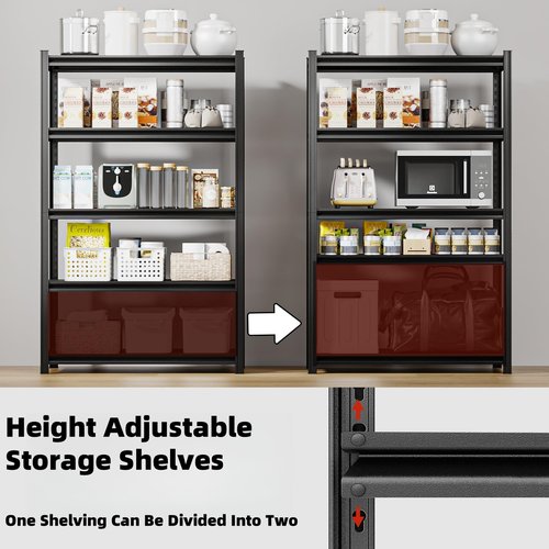 LI JIU HOME 62" W x 24" D x 84" H Garage Shelving Heavy Duty Metal Shelving 3500LBS Storage Shelves Adjustable Metal Shelves for Storage Industrial Garage Shelves for Warehouse Basement