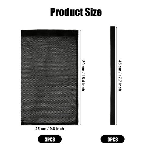 3pcs Dryer Lint Bag, Dryer Lint Bag Cher with 3 Magic Adhesive Dryer Vent Lint Cher Bag Indoor Vent Lint Cher for Capturing Lint & Dust (Black)