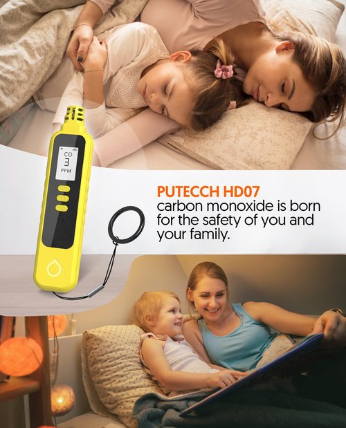 Carbon Monoxide Detectors, Portable CO Detector Battery Powered, Handheld Carbon Monoxide Monitor Alarm Detector with LCD Display for Home/Outdoor/Travel (Batteries Included)
