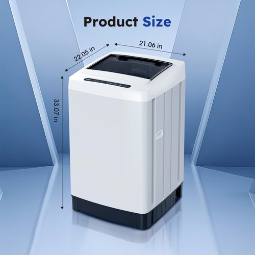 Compact Top-Load Washing Machine, Full-Automatic 1.5 Cu.ft Washer with LED Display & 8 Cycles for Apartment, Home, Dorm and RVs