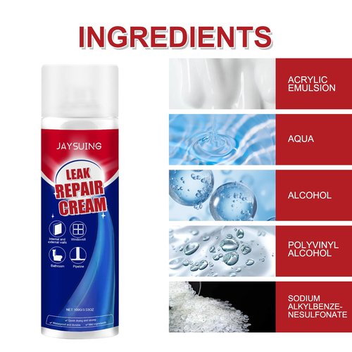 Inbuyus Leak Sealant Spray,Leak Repair Waterproof Sealant Spray with Brush,Patch Sealers for Exterior Wall Gap Repair Works on Most Materials (1PCS)