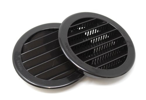 3" Round Plastic Louver Soffit Air Vent Reptile Screen Grille Cover (4, Black)