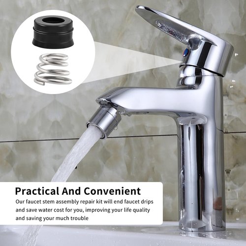 24 Pieces RP4993 Replacement Seats and Springs RP4993 Faucet Repair Seat Spring Kit, Faucet Stem Assembly Replacement Kit for Handle Faucets Repair (Black)
