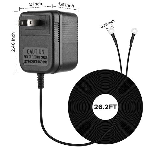Ousaly Video doorbell Special Power Transformer,18V500MA doorbell Power Adapter Compatible with Ring, Eufy, Nest, Wyze, Arlo Wireless Video doorbell 18 Volt 500mA AC Plug in Cord(26.2FT Cable Black