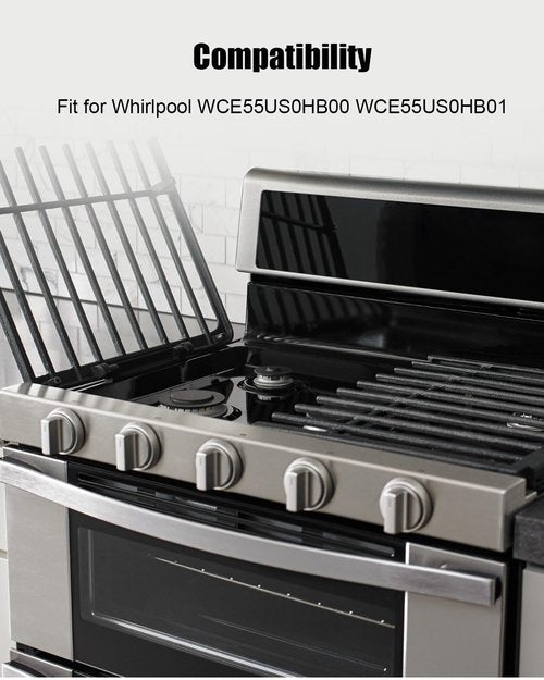 W11418244 Range Knob Compatible with Whirlpool WCE55US0HB00 WCE77US0HS01 WCE77US6HB00, Gas Stove Surface Burner Control Knob Replace W11130627 W11222054, Silver, 4 Pcs