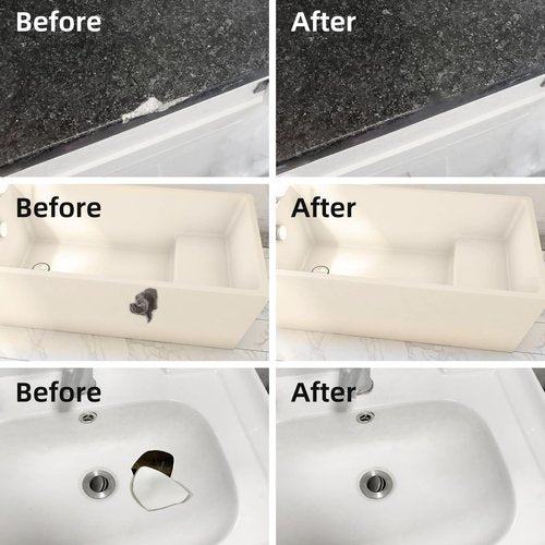 Tub and Fiberglass Shower Repair Kit White, 3.7oz Porcelain Tile Repair Kit, Porcelain Sink and Acrylic Bathtub Repair Kit for Cracks Chips Dents Holes Almond/Biscuit/Bone