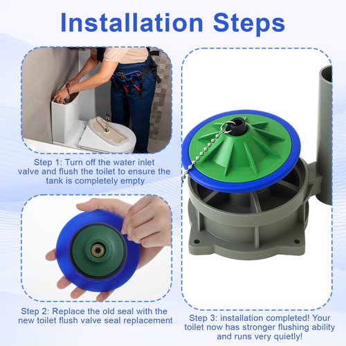 American Standard Toilet Repair Kit 7301111-0070a - 6 Pc Flush Valve Seal & Fill Valve Seal Set with O Rings - Silicone Toilet Flapper Replacement, Stops Leaks, Inside Tank Parts