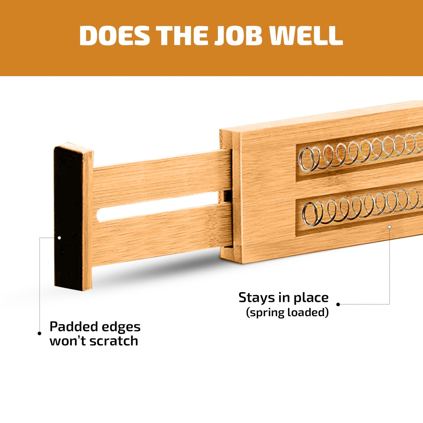 4 Pack Drawer Dividers Bamboo 2.6" High, 16-22" Adjustable Drawer Organizers for Clothes, Expandable Dresser Separators in Bedroom/Bathroom/Kitchen/Office Organization and Storage (Natural)