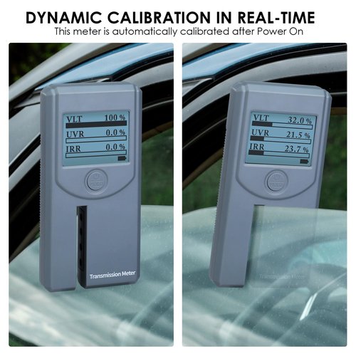Tint Meter Portable Window Tint Meter Automatic Rotating Screen Window Tint Tester, Automatic Calibration, Measuring VL(Visible Light) UV IR Transmittance and Rejection of Windows, Solar Window Film
