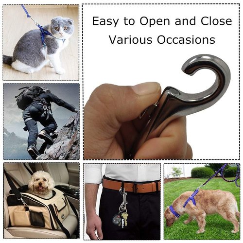 Bolt Snaps Double Ended Hook 6 Set 3.5inch/90mm Zinc Alloy Trigger Metal Clips for Key Chain Dog Leash Horse Pet Sling Feed Buckets