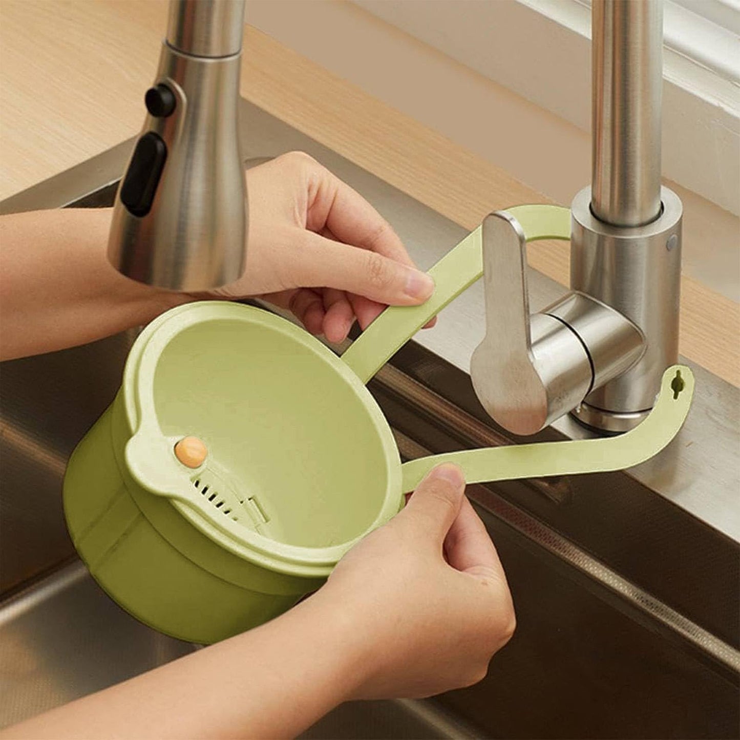 Kitchen Sink Strainer Net Bags Sink Drain Rack with Strainer Mesh Bags Kitchen Sink Drain Filter Food Catcher Trash Catcher for Garbage Leftovers Efficient Kitchen Sink Strainer Solution (Green)