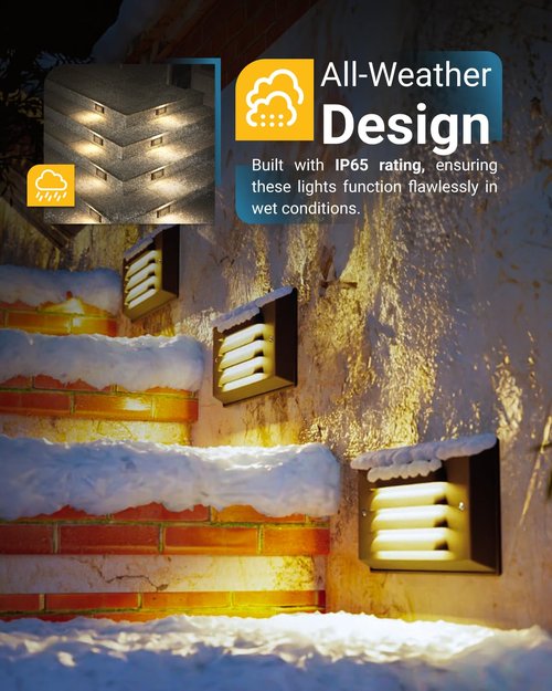 Sunco Lighting 4 Pack Outdoor Step Lights LED, 12-24V Low Voltage Deck Lighting for Patio, 200 LM, 3000K Warm White, 5W, IP65 Rated Waterproof, Aluminum/Plastic Housing, Bronze - FCC, RoHS, ETL
