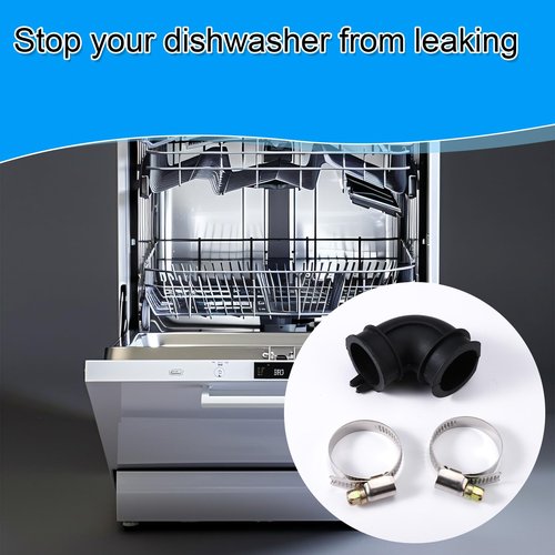 WD24X33918 Dishwasher Elbow Hose, Drain Circulation Sump Pump Hose with Clamps Kit Compatible with GE Dishwashers