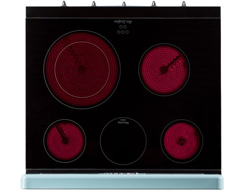 Unique Appliances UGP-30CR EC T Classic Retro Radiant Freestanding Electric Convection Oven Light, Range with 5-Element Glass Cooktop, 30", Ocean Mist Turquoise