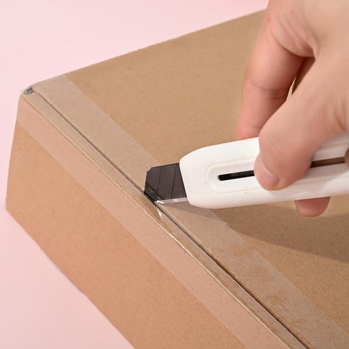 YTMEROK Long handled utility knife titanium-plated Letter Opener Slide Open for Cutting DIY Box Cutter Carton Portable box opener Cutter 2PCS
