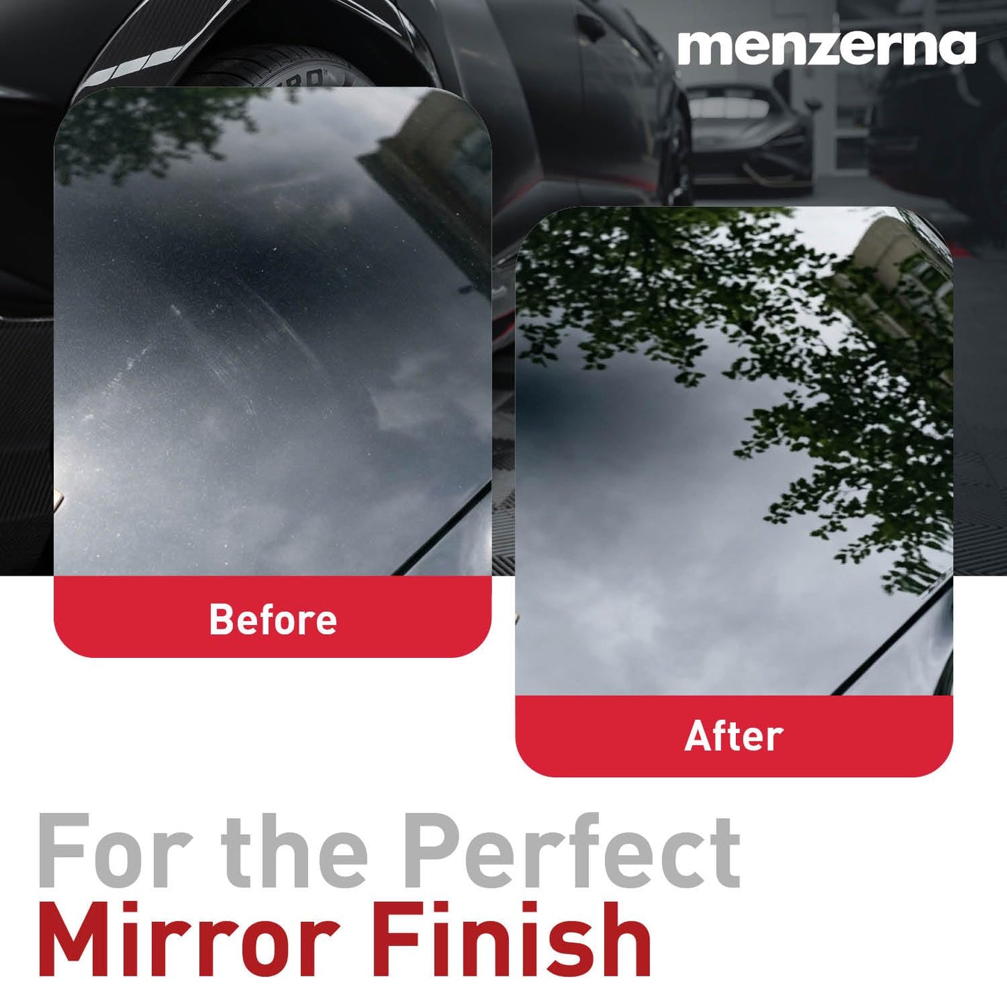 menzerna 3.5 Inch 2X Premium Polishing Pads Finish I High Shine Finishing Buffer Pad I Body Repair Buffing & Polishing I with Safety Edge, Velcro Attachment I Washable & Long Lasting