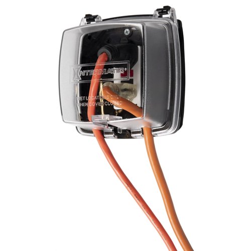 Intermatic WP1020C Weather Proof Plastic Receptacle Cover, Accommodates Single-Gang Receptacle in standard 4” Box - Heavy-Duty UV Stabilized Polycarbonate - Type 3R Electrical Outlet Protection
