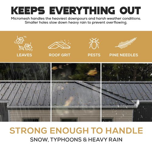 Waterlock Micromesh 5 inch Gutter Guards Leaf Protection, 1 Feet Sample Pack White, Sta inless Steel Mesh, Aluminum Gutter Covers, Contractor Grade Gutter Guard from Manufacturer
