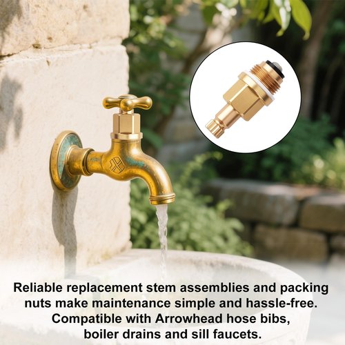 Faucet Replacement Parts, Hose Faucet Valve Cap with Screws Washers Brass Assy and One-Piece Bonnet Suitable for Arrowhead PK1100