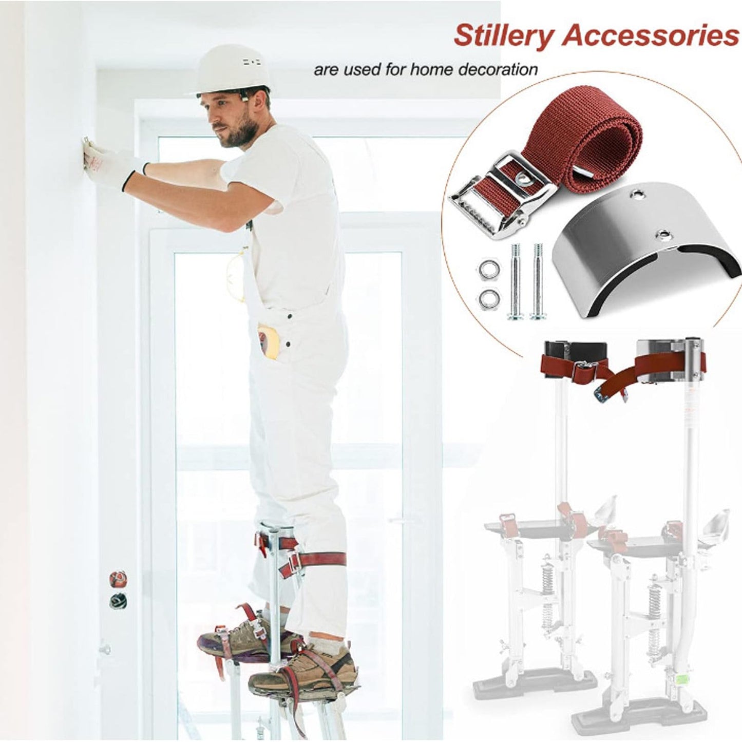 2Pcs Leg Band Straps Drywall Stilts Replacement Part, Length Adjustable Leg Fixation Sancos Drywall Parts, for Jumping Stilts Drywall Parts, for Clown Shows Street Parades