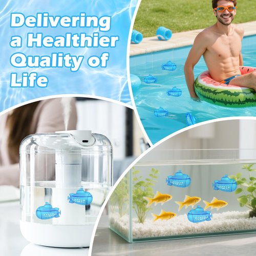 Humidifier Cleaner 9Pcs,Demineralization Cleaning Ball for All Humidifiers & Fish Tank,Humidifier Cleaning Fish,Purifie Water,Prevents Hard Water Build Up,Eliminates White Dust Odours