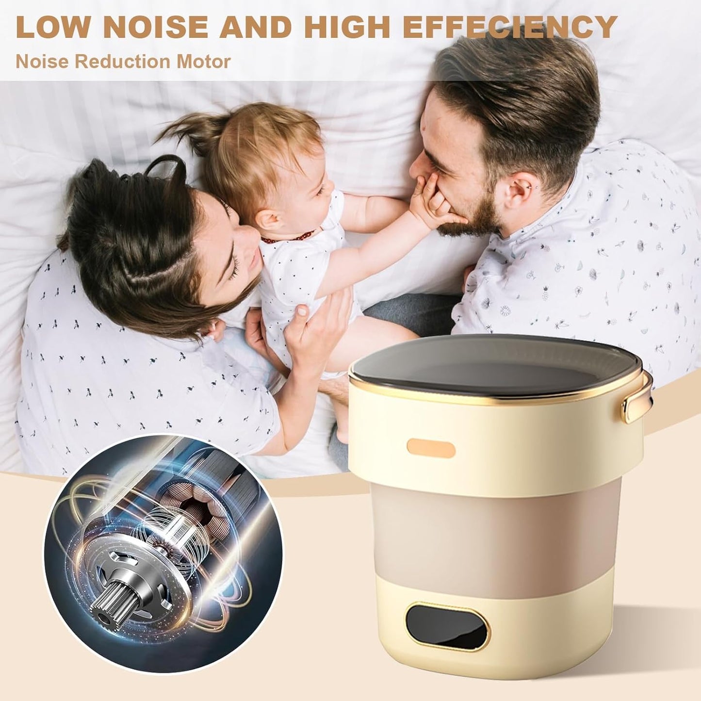 Mini Portable Washing Machine and Dryer, Mini Washer 13L, Portable Washing Machine, Fully Automatic 3 Cleaning Modes Collapsible Camping Washer for Dorm Travel
