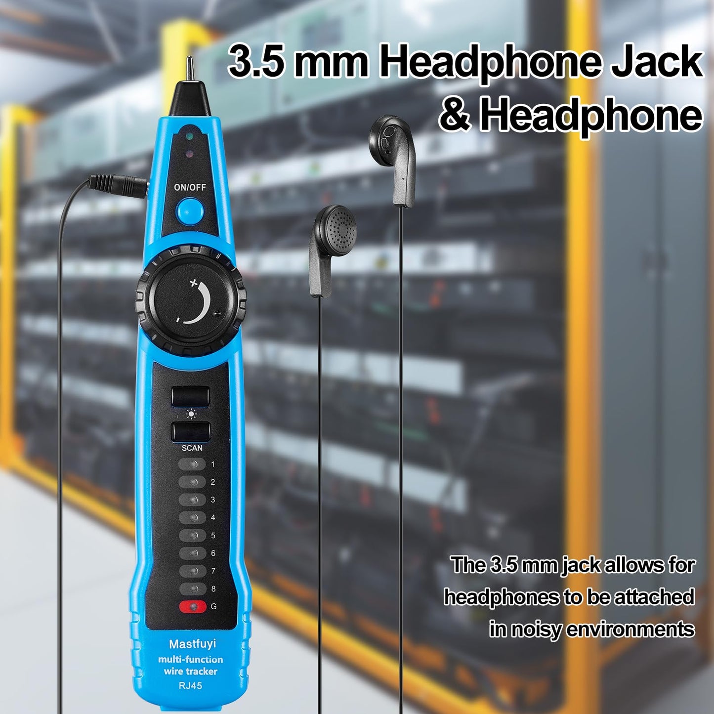 Mastfuyi Network Cable Tester, Line Finder with Probe Tone, Wire Tracker Multifunction, RJ11 RJ45 Cable Tracer, Telephone Line Test, Ethernet LAN Network Cat5 Cat6 Cable Maintenance Collation