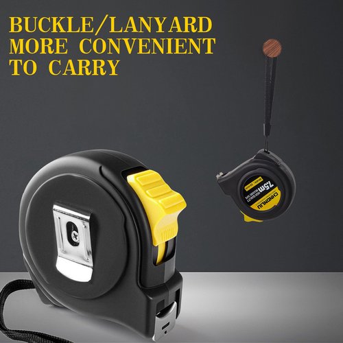 Steel Tape Measure Body 25 Ft Metric/Imperial Self Centering Mini Soft Measuring Tape with Retractable Blade and Lock Button