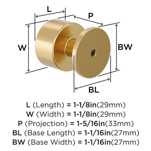 Amerock Balon 1-1/8 inch (29mm) Diameter Champagne Bronze Cabinet Knob, BP37492CZ